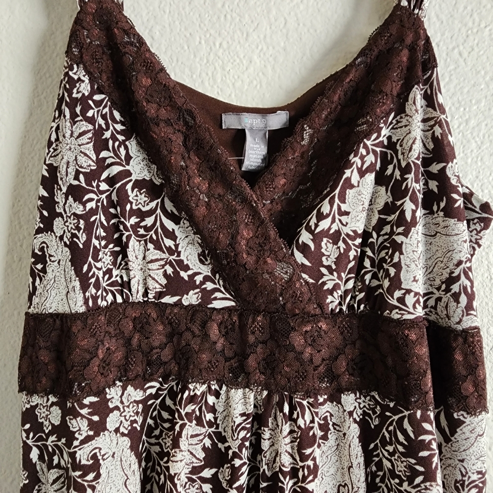 Apt. 9 Brown and White Floral Dress - Picture 7 of 9